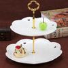 Versatile Sunflower Type Gold Silver Fruit Cake Plate Stand Holder