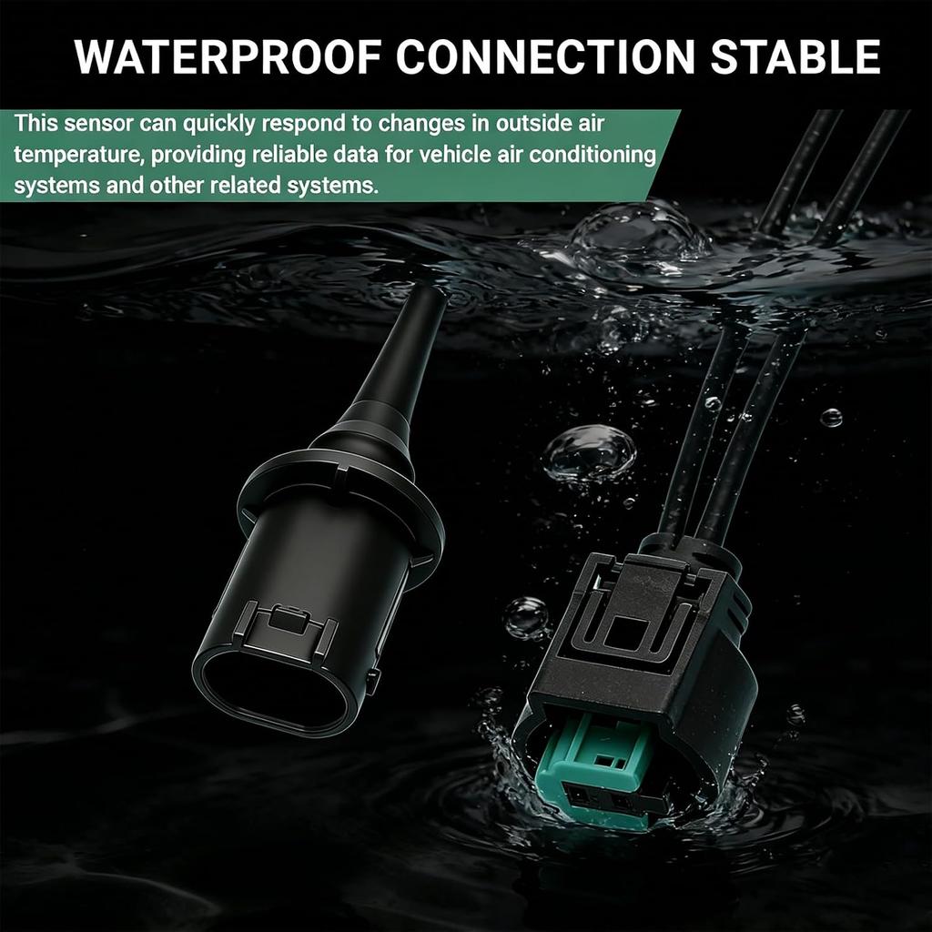 2 PCS Outside Ambient Air Temperature Sensor with Connector Plug Kit, Import Direct Ambient Temp Sensor Connector Plug, Wire Harness Compatible with