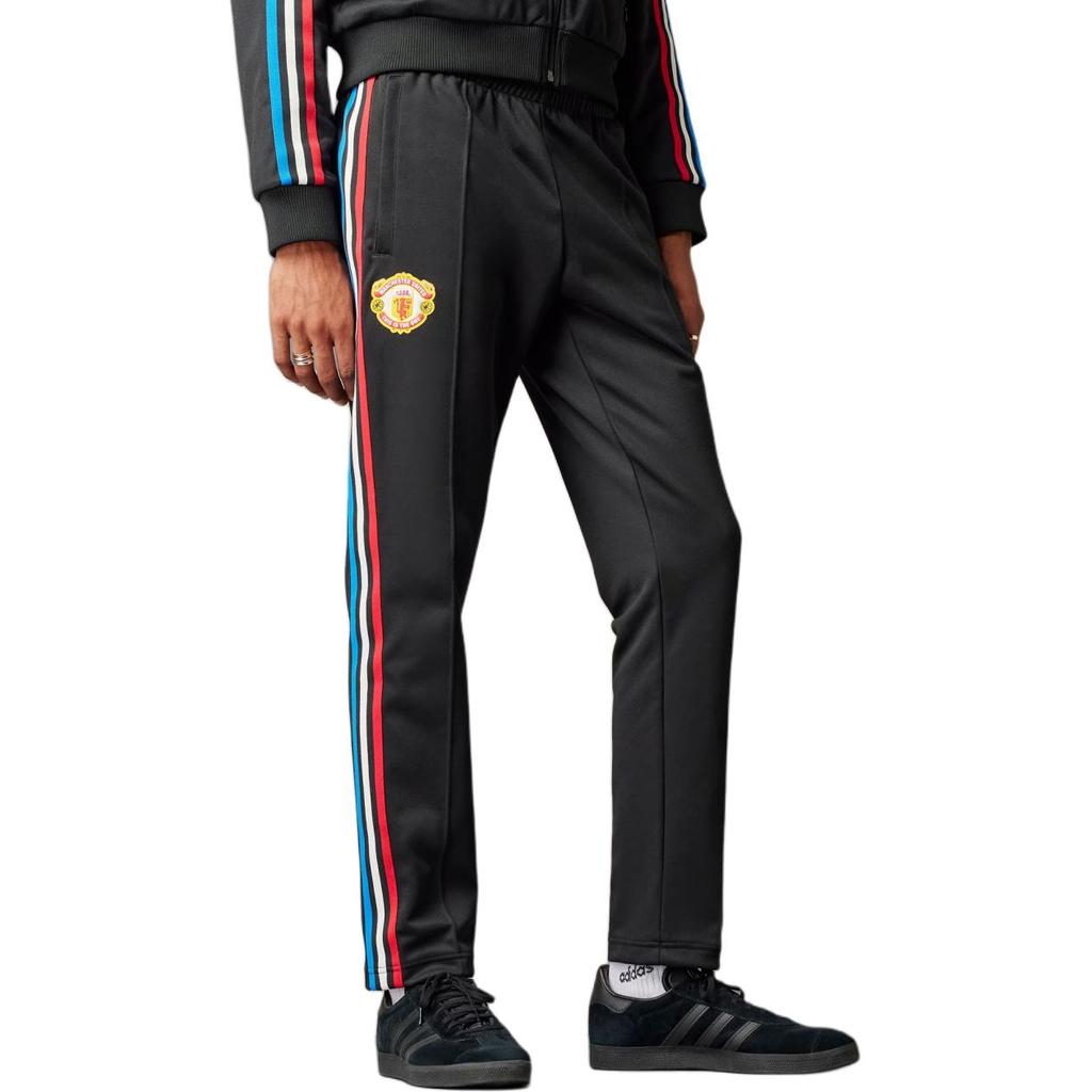 adidas X Stone Roses Manchester United Pantalon de survêtement en maille colorblock à trois bandes Homme Bas Noir IN6968