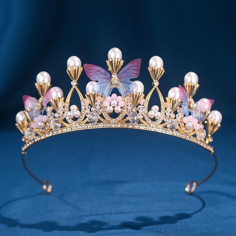 Bridal Crown Headgear Luxury Atmospheric Wedding Dress 18th Birthday Ceremony Children's Crystal Crown