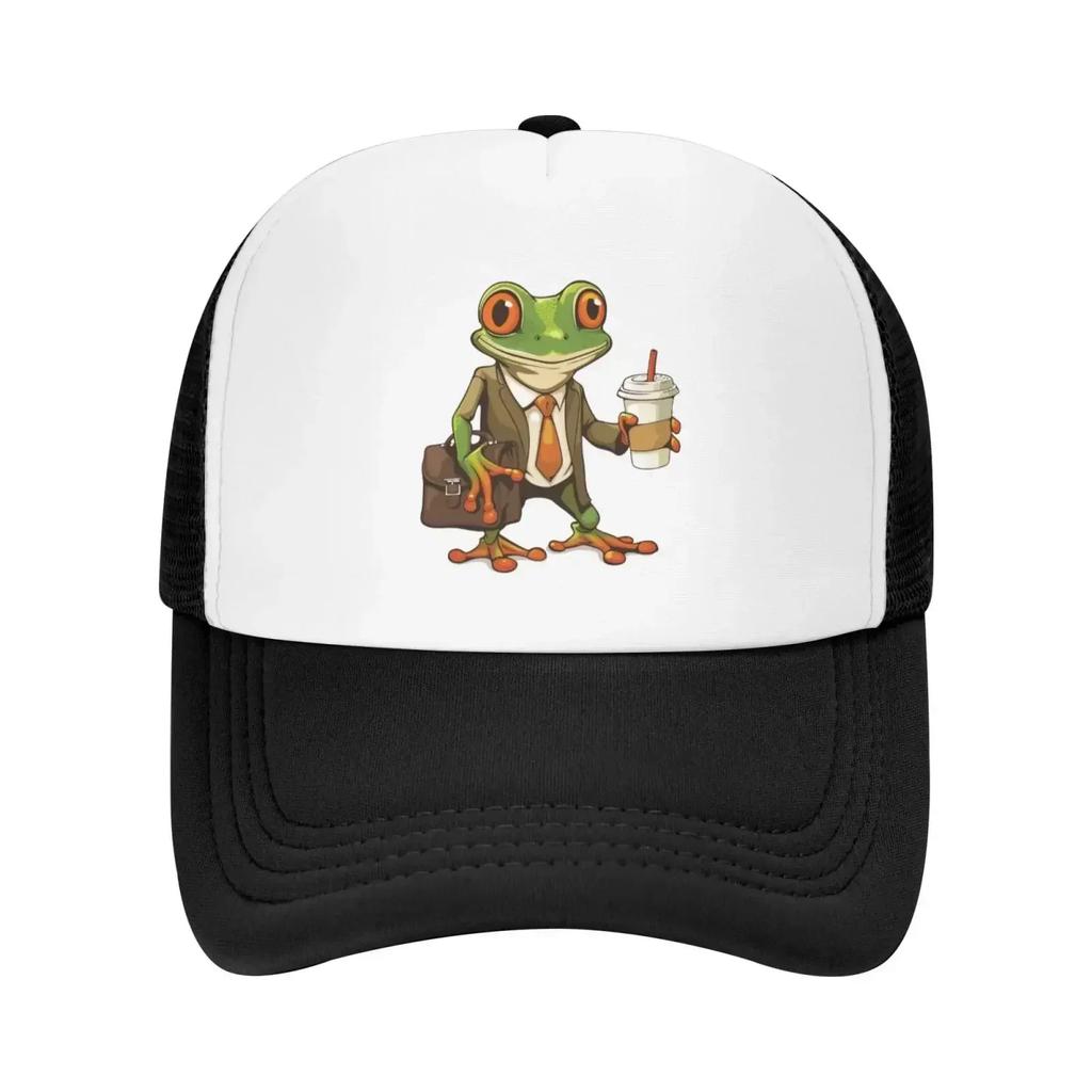 Mesh Dad Hat Adjustable Washed Cool Tree Frog Coffee Baseball Dad Cap Funny Distressed Ball Trucker Cap for Women Unisex Unisex