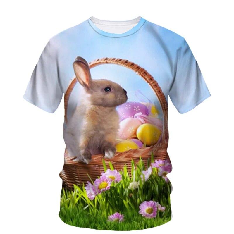 Trend Králík Easter Egg Velikonoční bonus Unisex tričko Letní móda Zábava Harajuku Ležérní Originalita Trička s krátkým rukávem s potiskem