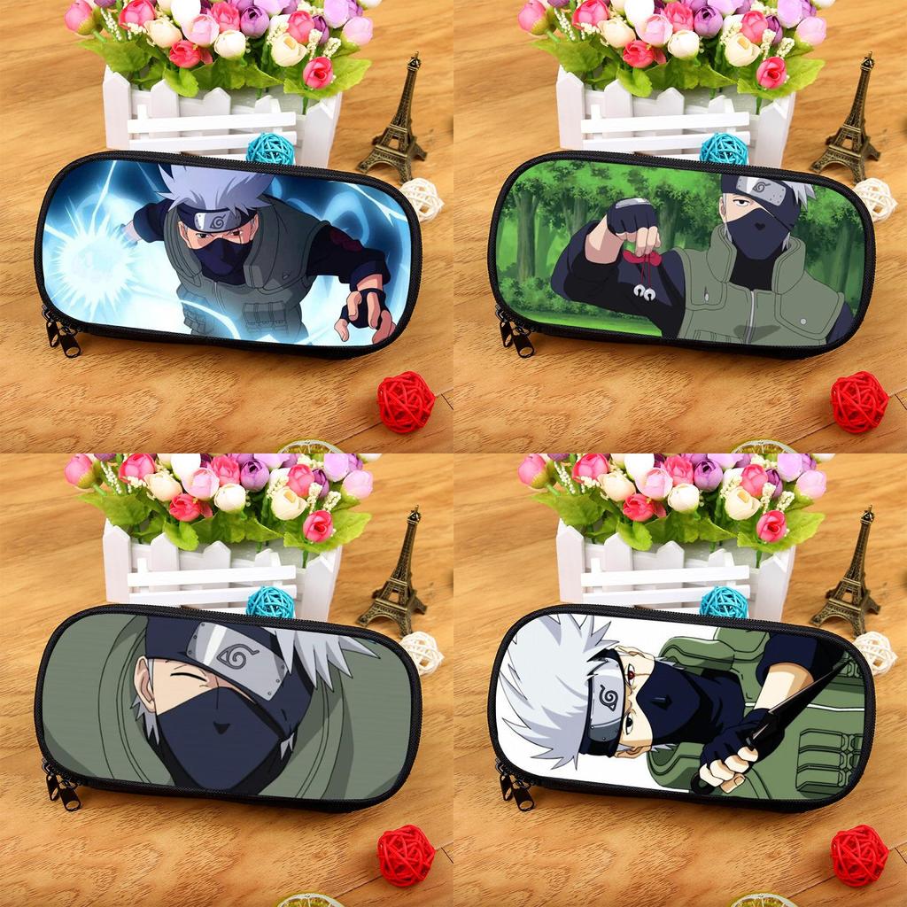 Naruto Uchiha Kakashi Large Capacity Nylon Pencil Case For Students And Office Use