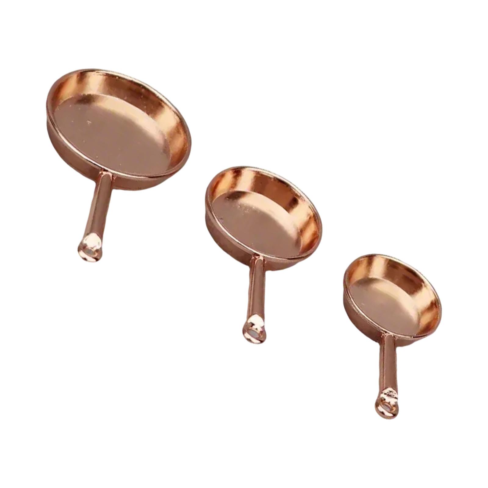 

Set Of 3 Miniature Frying Pans For 1/12 Scale Dollhouse Kitchen Display Accessory Craft Project Model Decoration разноцветный
