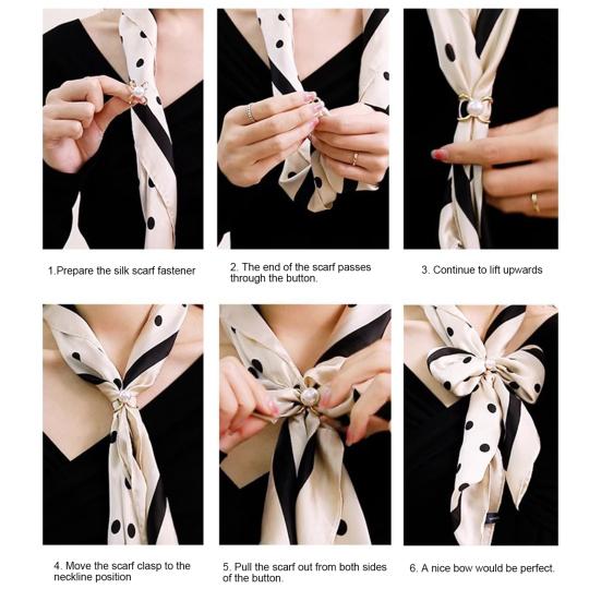 4Pcs X Shape Scarf Rings Camellia Faux Pearl Scarf Clips Metal Scarfs Clasp Holder Buckles for for Women Silk Scarves Shirts Shawls