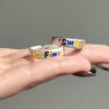 Children's Rainbow Letter Ring: Women's Stylish Adjustable Open Finger Ring, Trendy and Unique Design.