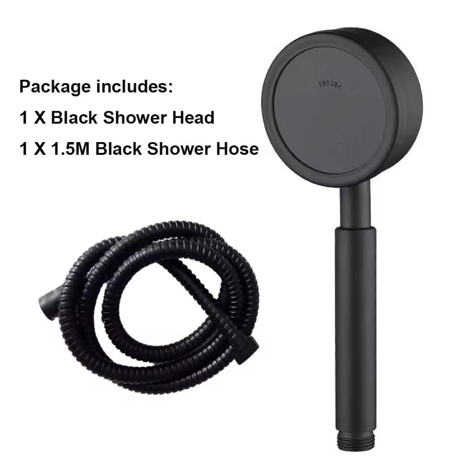 New 304 Stainless Steel Shower Head Fall Resistant Durable High Pressure Showerhead Bathroom Handheld Water Saving Shower Set