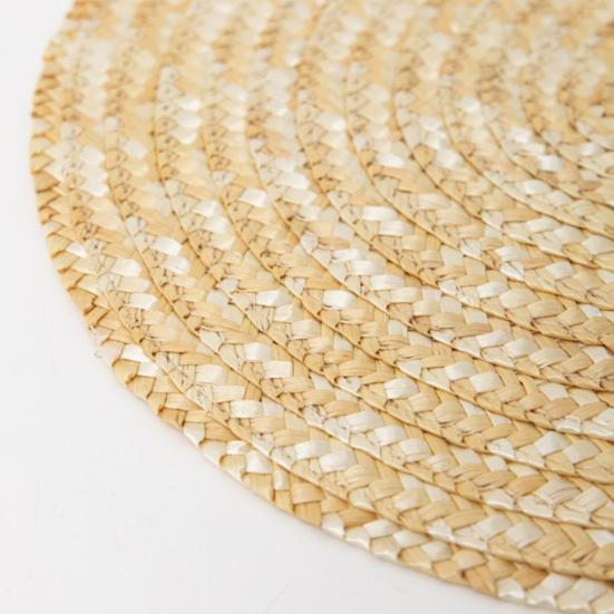 Table Placemat Heat Resistant Cup Handmade Anti-scalding Straw Reusable Hand-woven Braided Coaster Bowl Mat