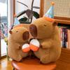 Capybara Birthday Plush Toy Figure with Hat - Girls' Gift & Pillow