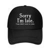 Late Apology Humorous  Inspired Sarcastic Text Design Mesh Baseball Cap