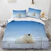 Polyester Duvet Cover With Pillowcases 3D Print Polar Bears On The Island Couples Arctic Animals Bedroom Set Bedding Dropship