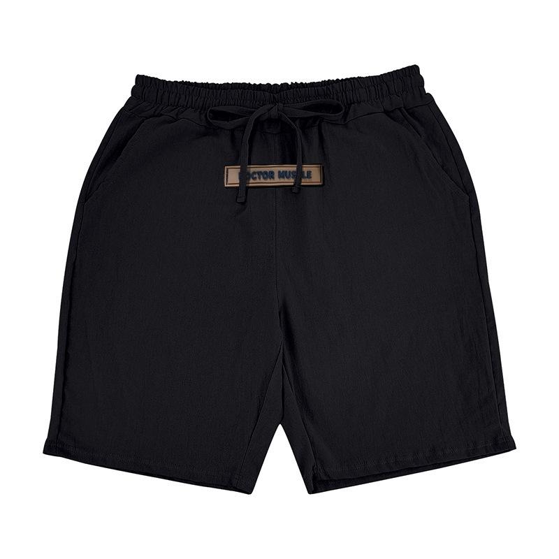 Hip-Hop Summer Men's Lightweight Linen Breathable Beach Sports Casual Loose Cropped Pants