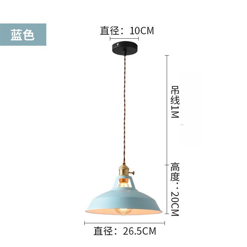 Pendant light retro industrial colorful restaurant kitchen home ceiling lamp vintage hanging light lampshade decorative lamps