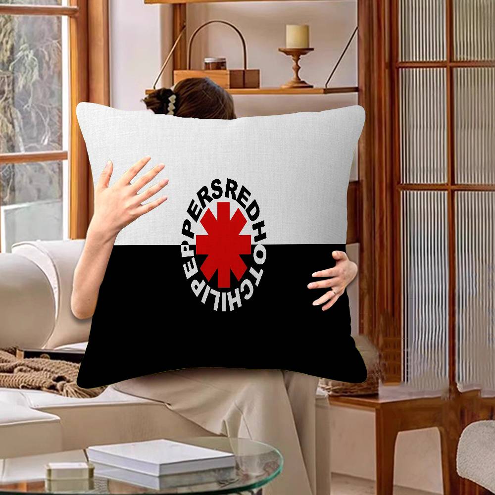 R-Red Hot-Chili Peppers Pillow Covers Cartoon Sofa Decorative Home Double-sided Printing Short Plush Cute Cushion Cover