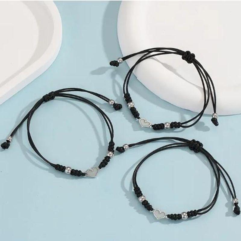 

Светящаяся Любовь Браслет для Подруг Печать Сердце к Сердцу Вечный Сияющий Браслет Жетон Пара Подруги Плетеный Ремешок для Ношения Single luminous Heart black rope