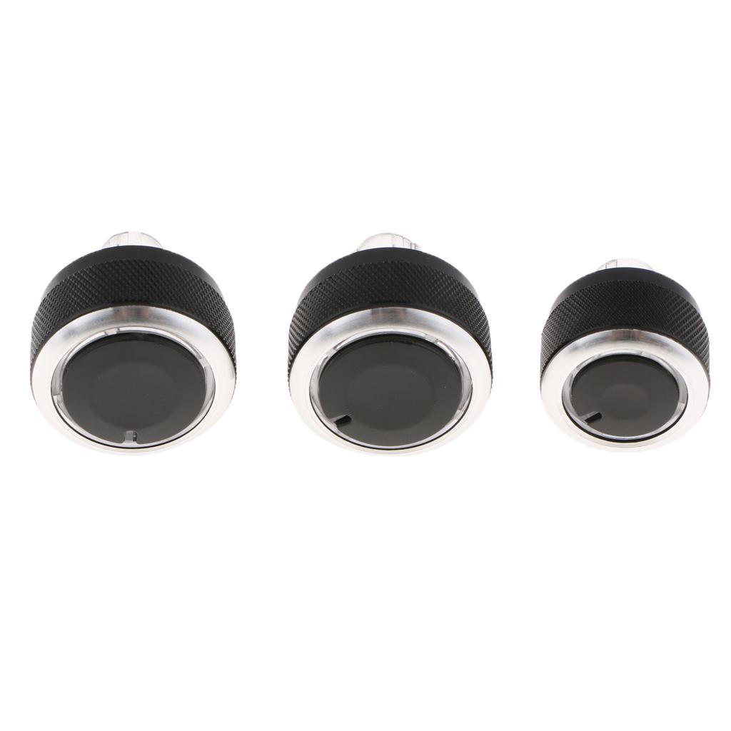 Black Plastic Air Conditioning Knob Replacement Set for Volkswagen AC Heater Control Easy Install