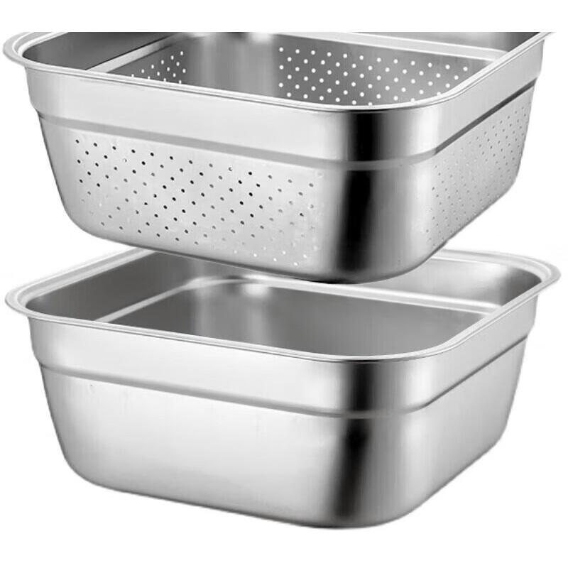 NHZHIW 304 Stainless Steel Deep Rectangular Tray