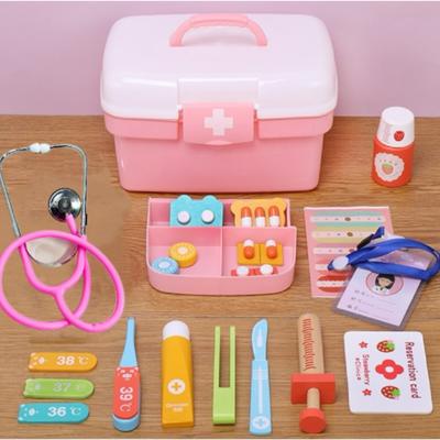 Copii din lemn improvizat acasă simulare cutie pentru medicamente set doctor asistentă băiat fată jucărie de rol pentru copii