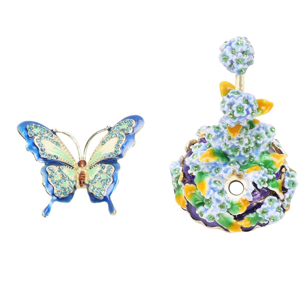 Enamel Jewelry Box Flower Design Elegant Exquisite Zinc Alloy Trinket   for Home