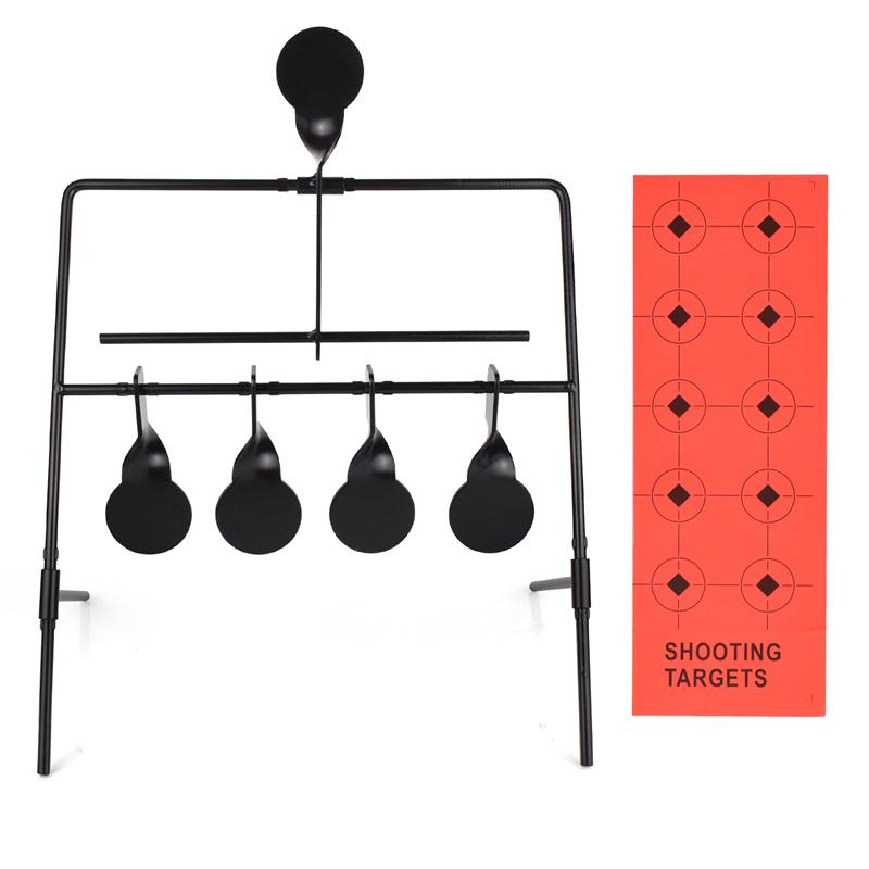 Rotating Metal Target Stand 4+1 Shooting Training Iron Targets for Airsoft, Air Rifle, Air Pistol