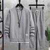 Spring Autumn Men's Suit Casual T-shirt + Shorts Suit Men's Tracksuit Solid Color Tracksuit Loose Suit