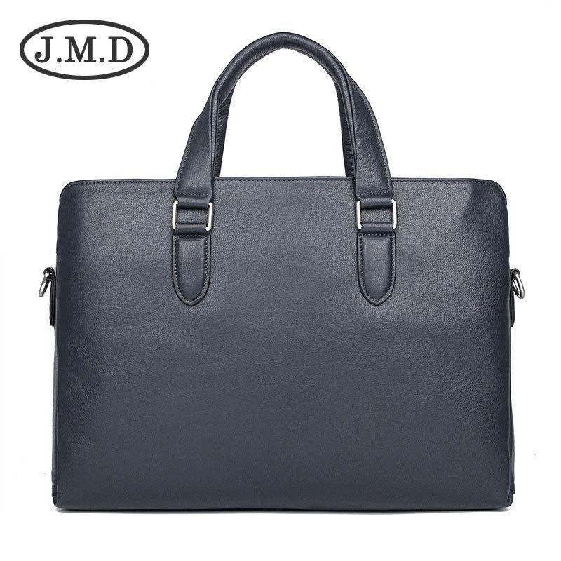 

Мужская сумка для компьютера 14 дюймов из натуральной кожи, деловой портфель высокого класса 7410 синий