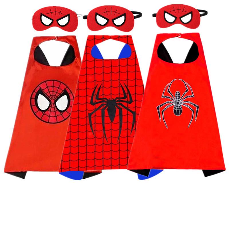 Children's Superhero Spider Cape and Mask Costume for Halloween Parties