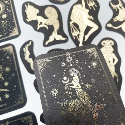 40pcs/pack Constellation Tarot Gold Sticker Scrapbooking Label Diary Album Retro Journal Planner Decorative Stationery