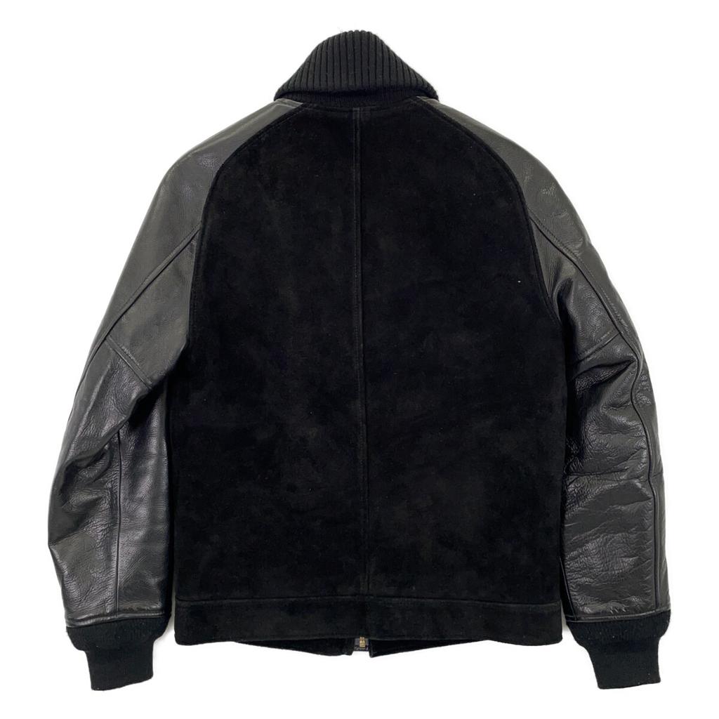Y'2 LEATHER Black TB-136 Suede X Leather Rib Jacket Jacket 36 blackUsed