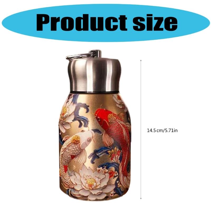 Thermal Insulated Mugs Chinese Peacocks Pattern Scratch Resistant Front 12Hour Beverage Protections Bottle