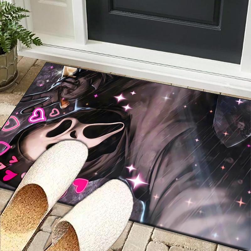 Ghostface Greetings Poster Office Rug Chair Mat, Game Carpet, Suitable for Front Door, Bedroom, Living Room, Desk, Holiday Gift
