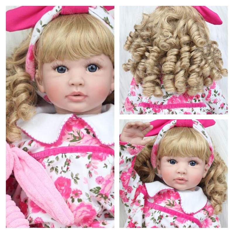 BZDOLL 60cm Soft Silicone Reborn Baby Doll Toys Like Real Vinyl Princess Toddler Alive Bebe Girl Bonecas Kids Birthday Gift