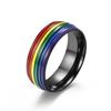 Black Ring Rainbow Rainbow Lgbt Wedding Ring Size 24