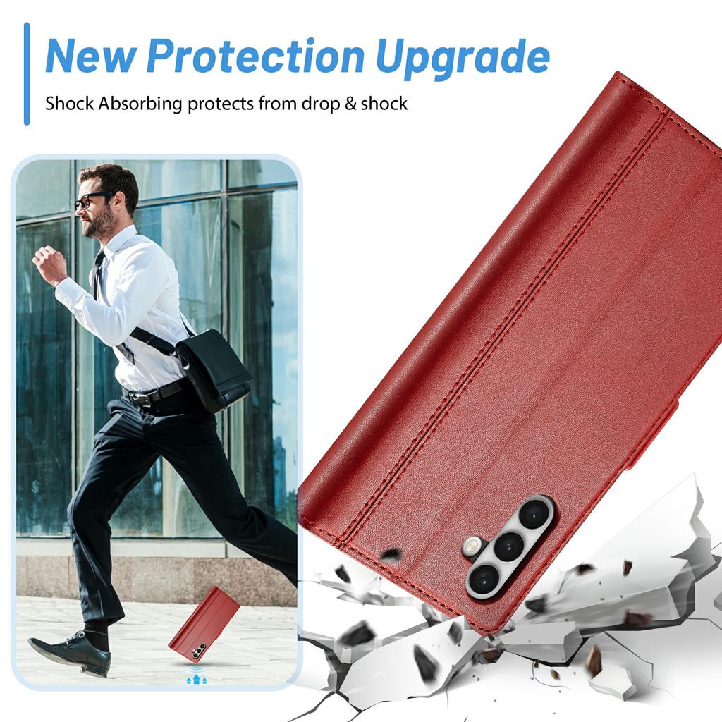 LC.IMEEKE For Samsung Galaxy S24 Case PU Leather Card Holder Cover with Magnetic Closure