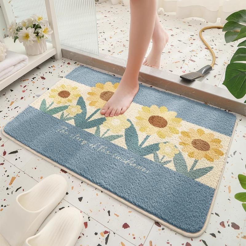 Bathroom Floor Mat Absorbent Toilet Door Foot Mat Household Thickened Non-slip Toilet Toilet Imitation Cashmere Carpet
