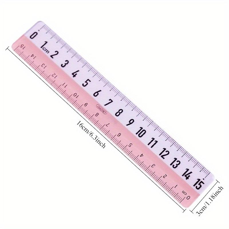 5Pcs Clear Acrylic Straight Ruler with Large Numbers, Measuring Tool for School and Office