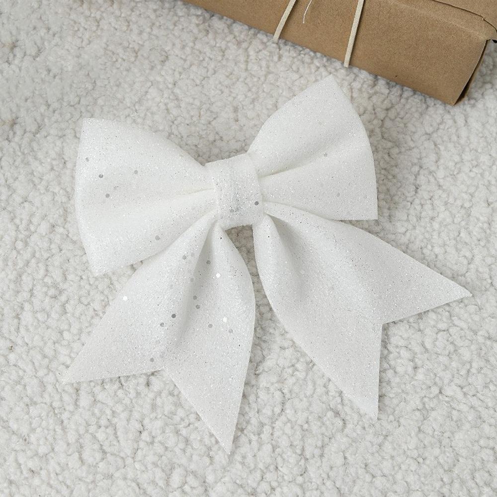2pcs 20cm Sparkling Glitter Christmas Bow  Holiday Indoor Outdoor Decorations