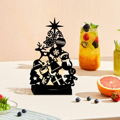 Weihnachts-Schattenkerzenhalter Lustiger Metallbaumförmiger Schattenkerzenständer Tischdekoration Teelichthalter für Feiertags-Kamin