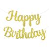 Happy Birthday Banner Pre-strung No DIY Glitter Birthday Party Banner Sign Wall Decor Door Banners for Men Women Boys Girls Party Backdrop