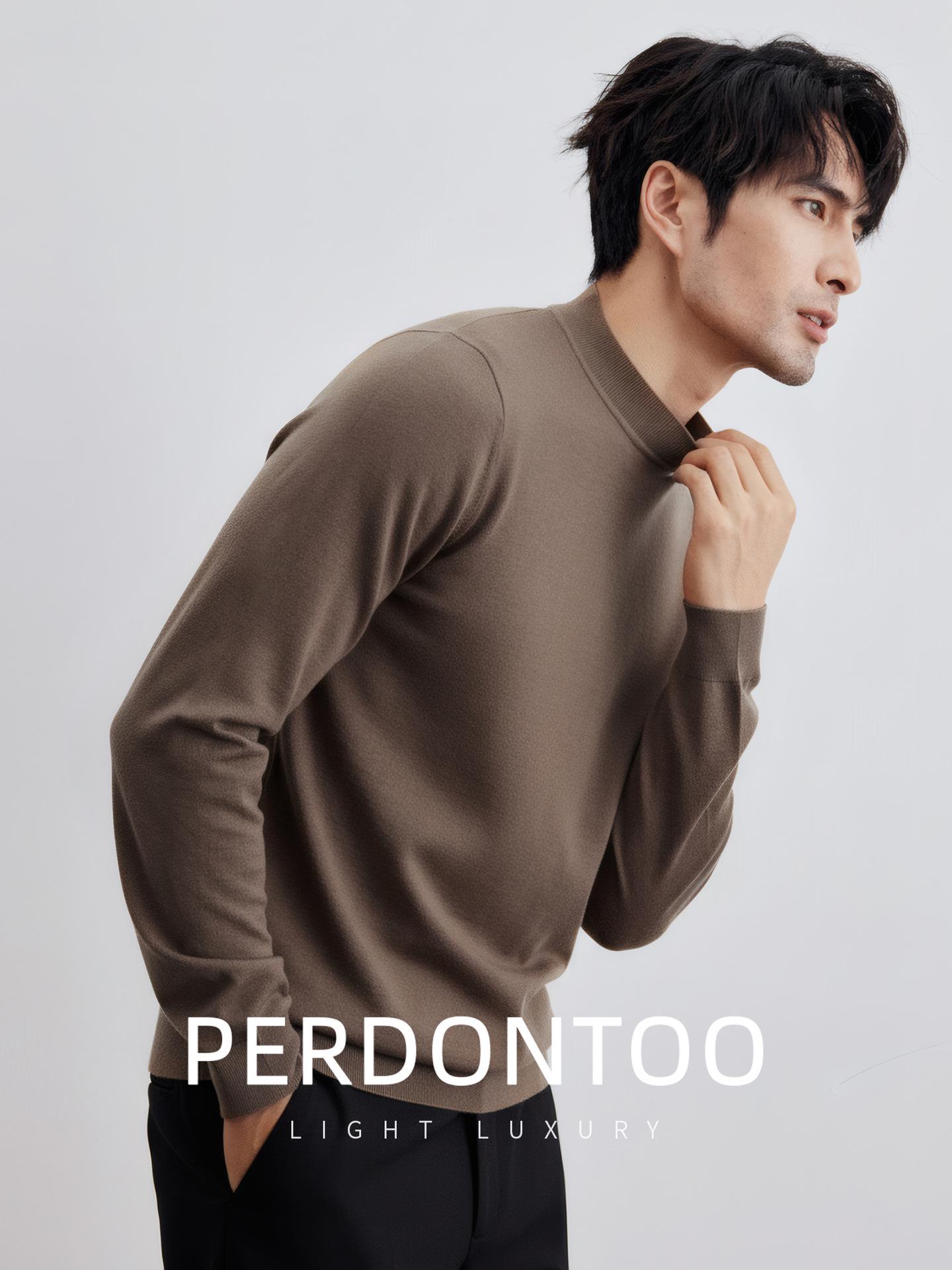 Men s Minimalist Double-Strand Elastic Knit High-Neck Sweater - Cozy Commuter Base Layer for Autumn/Winter 4XL