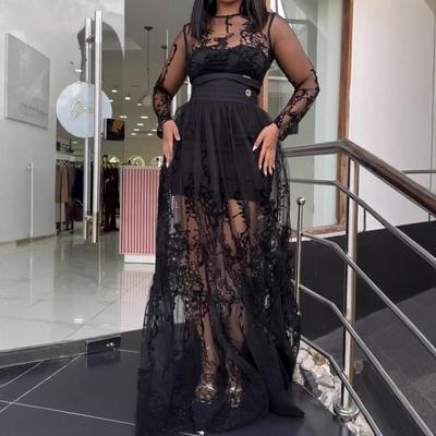 2025 Elegant Lace Slimming Evening Dress - Sexy Socialite Party & Banquet Wear