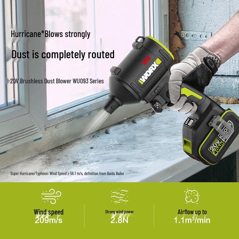 WORX 20V Cordless Turbine Blower CN plug (adapter included)