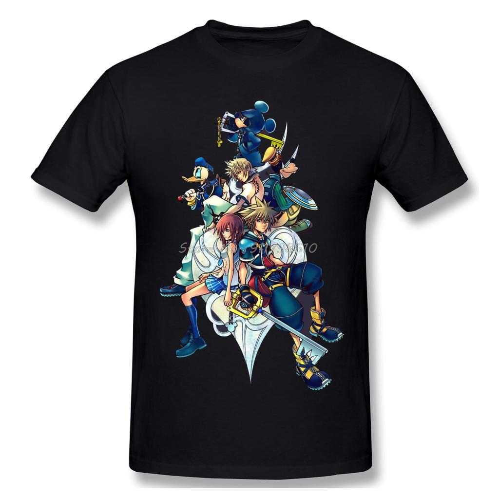 T-shirt Voor Mannen Kingdom Hearts 2 - Karakters Cover Katoen Kingdom Hearts T-shirt Grappig Anime Mannen Tee Streetwear Harajuku - M...