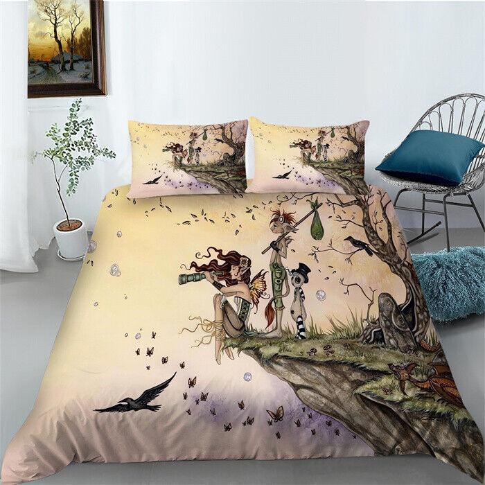 3D Printed Ultra-fine Fiber Bedding Set King Queen Bed Down Duvet Cover Pillowcase 2/3pc European and American Style Bed Cover Home Textile