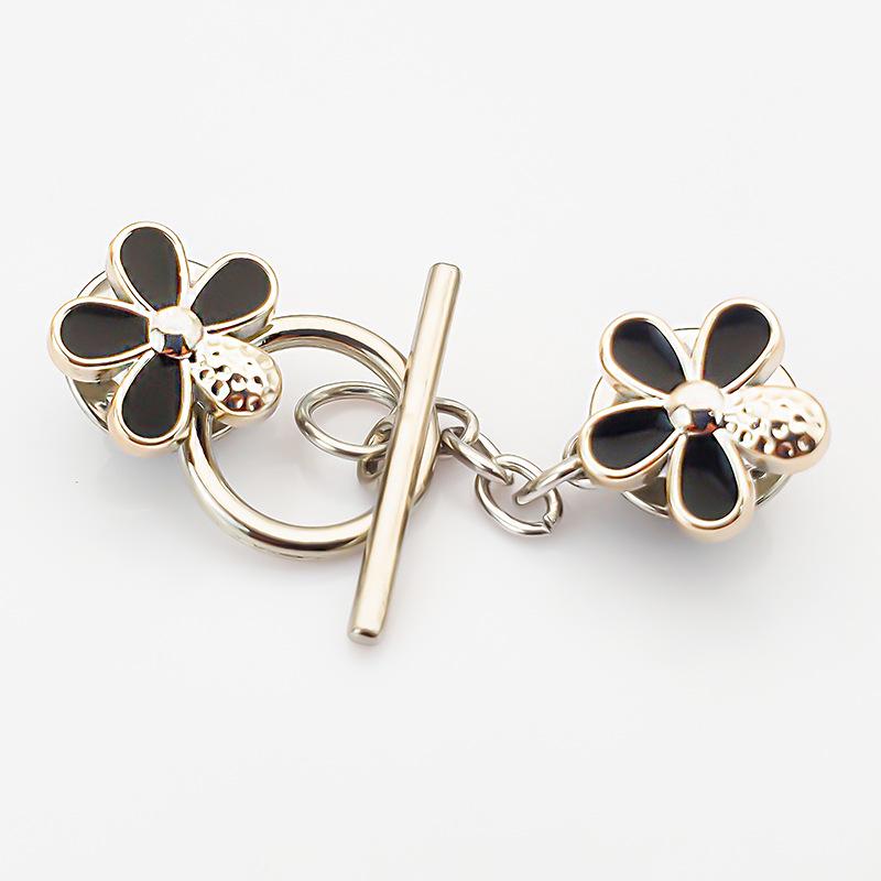 Pearl Brooch Cardigan Chain with Decorative OT Buckle