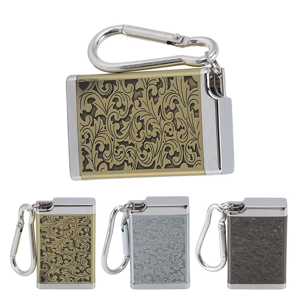 Cigarette Ash Box Wear Resistance Mini Size Portable Ashtray Aluminum Alloy Lightweight with Carabiner for Office Room