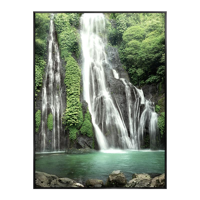 

Природа весенний пейзаж плакат зеленый лес водопад олень цветок лист декоративные картины холст настенные художественные фотографии декор комнаты 40x50cm No Framed