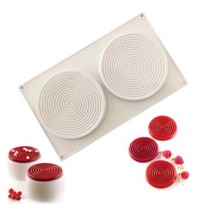 2 Oyuklu Sivrisinek Kovucu Spiral Silikon Kalıp - Mus Pasta Dekorasyonu Çikolatalı Tatlı Pişirme Aracı