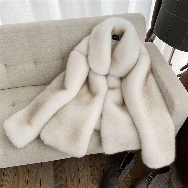 Autumn and Winter New Men's Imitation Fox Fur Hooded Jacket Fashion Temperament Casual Fur Coat Thickened Top