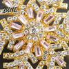 Women Fashion Accessory Rotating Snowflake Brooch Rhinestone Lapel Pin Decorative
